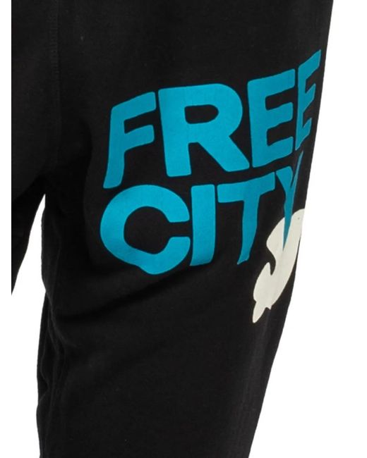 Freecity Black Large Logo-Print Sweatpants
