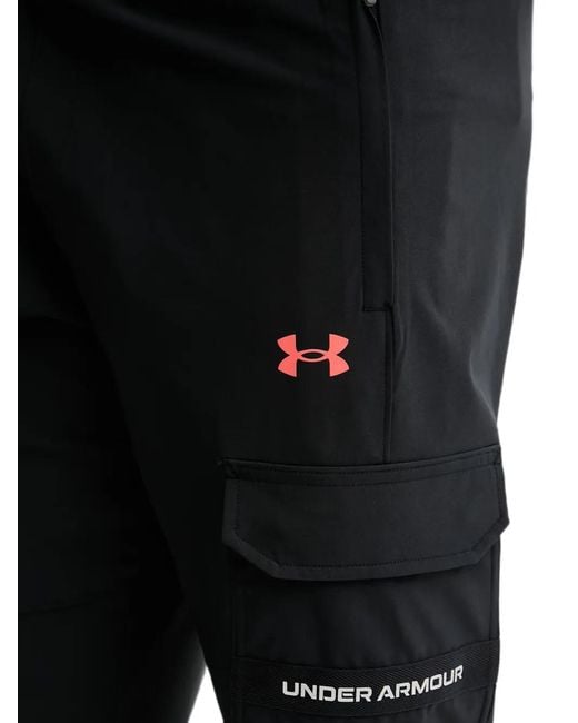 Under Armour Black Tech Utility Woven Logo-Print Cargo Pants for men
