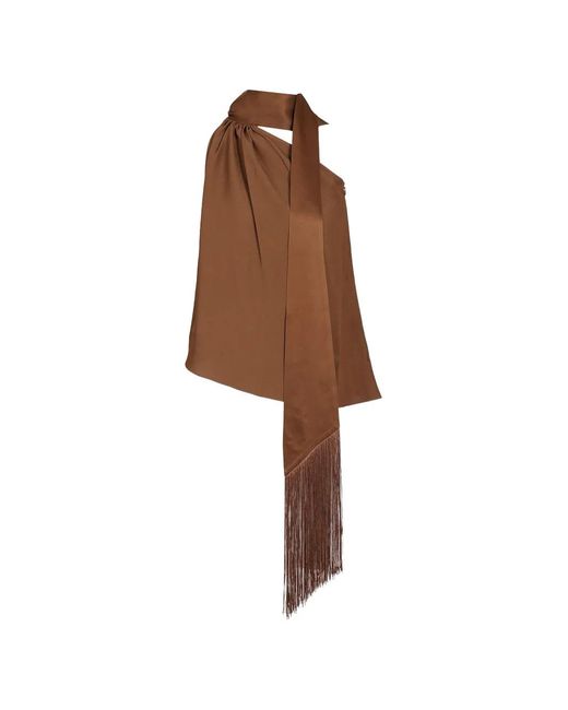 Taller Marmo Brown Fringe-Trim Astor Blouse
