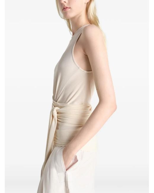 Lemaire White Draped Sleeveless Wrap Top