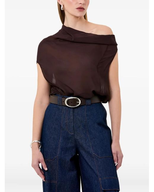 Top Ryanne drapeado asimétrico Nicholas de color Black