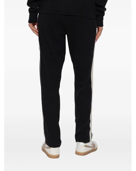 Palm Angels Black Logo-Embroidered Stripe-Logo Track Pants