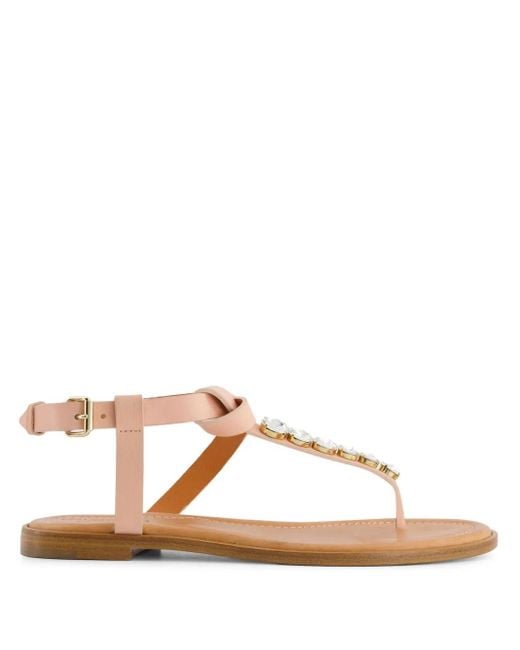 Giambattista Valli Brown Sandalen Mit Kristallen