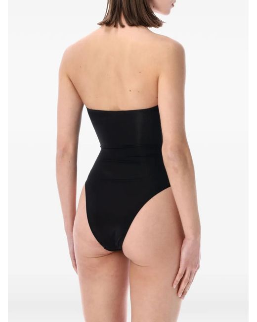 BELAMER Black Vivien Ruched Strapless Swimsuit