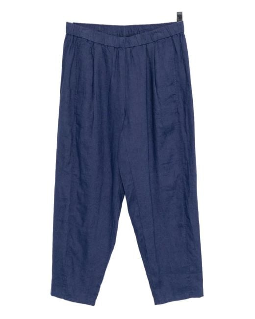 Eileen Fisher Blue Pleated Tapered Trousers