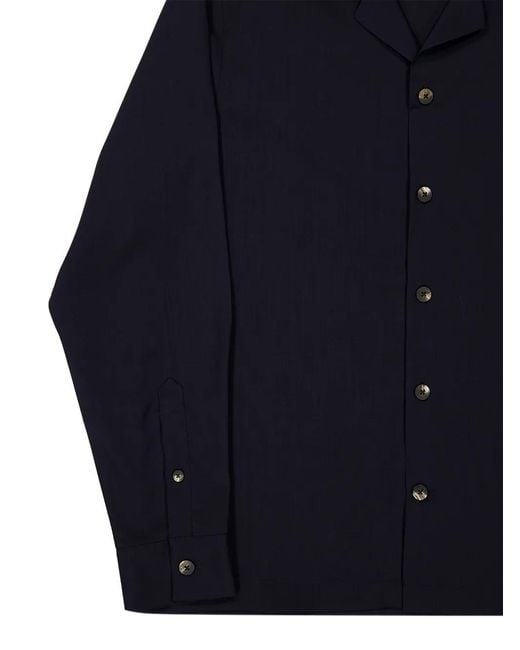Frescobol Carioca Blue Safra Wool Shirt for men