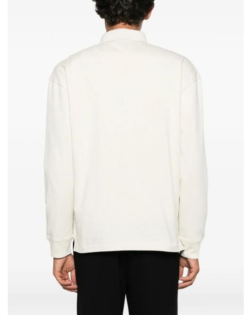 AMI White Logo-Patch Polo Shirt for men