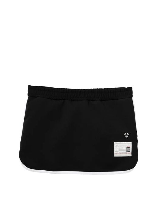 Maison Mihara Yasuhiro Black Logo-Patch Skort