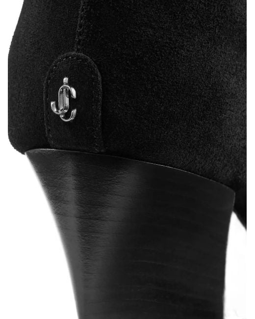 Jimmy Choo Black 60Mm Hart Suede Boots