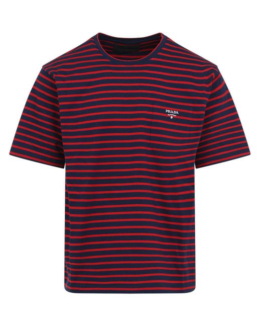 Prada Logo-Embroidered T-Shirt for men