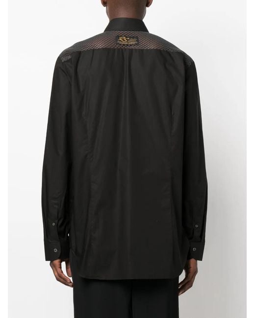 Raf Simons Black Logo-Patch Long-Sleeve Shirt for men