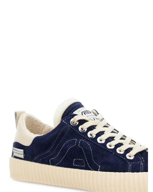 Springa Blue Suede Embroidered Sneakers for men