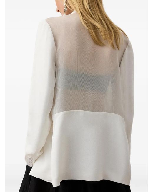 Ralph Lauren White Cosgrove Double-Breasted Twill Blazer