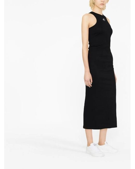 MARINE SERRE Black Crescent Moon Racerback Dress