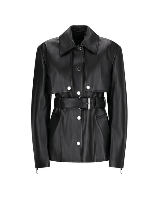 MaxMara レザージャケット　36 Max Mara レディース ブラック レザー ツーピース ジャケット 【公式通販】