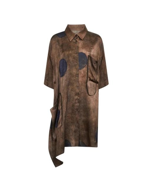 Uma Wang Brown Polka-Dot Shirt