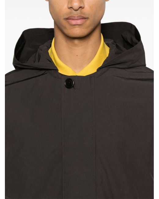 Amomento Black Drop-shoulder Hooded Jacket for men