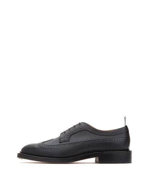 Thom Browne Black Pebbled Leather Longwing Brogues for men