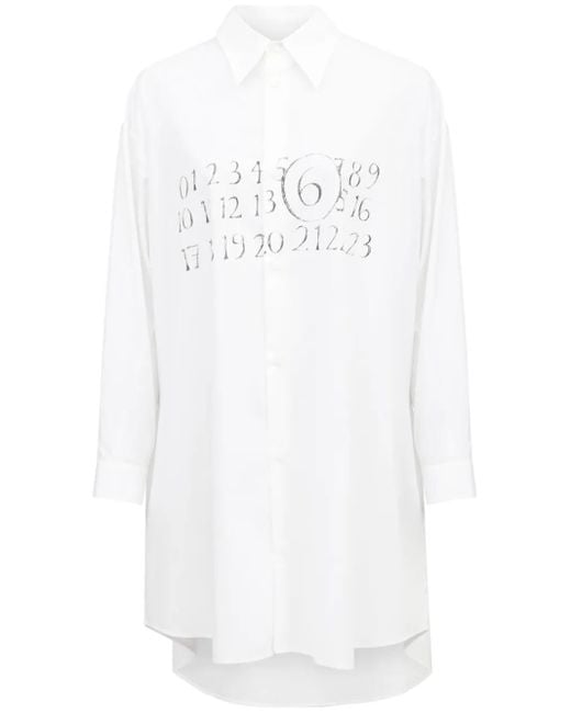 MM6 by Maison Margiela White Cotton Mini Dress For