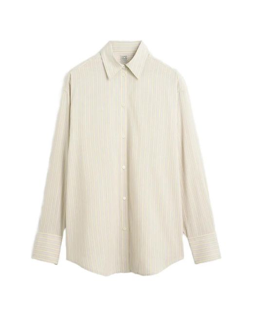 Totême White Oversized Striped Shirt