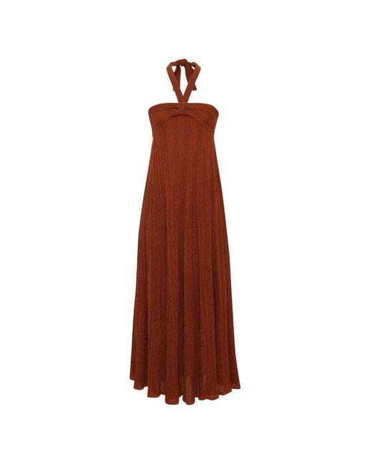 Zimmermann Brown Indra Halter-Neck Dress