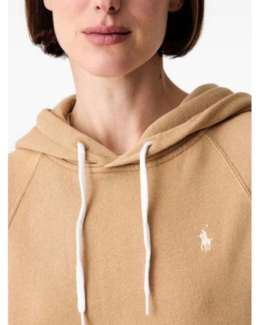 Polo Ralph Lauren Natural Embroidered-Logo Drawstring Hoodie