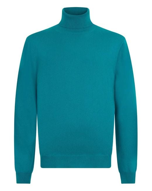 Malo Blue Roll-Neck Sweater for men