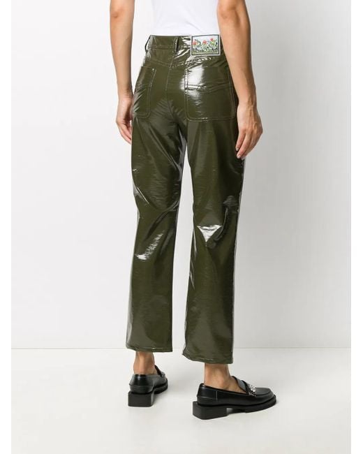 Vivetta Green Beschichtete Cropped-Hose