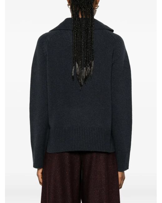 arch4 Blue V-Neck Collared Sweater