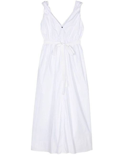 Sofie D'Hoore White Diabolo Belted Maxi Dress