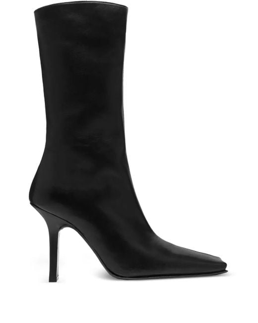 Miista Black 90Mm Noor Nappa-Leather Square-Toe Boots