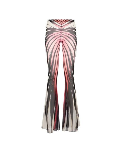 Roberto Cavalli Pink Pantalon Ray Of Paradise À Effet De Transparence