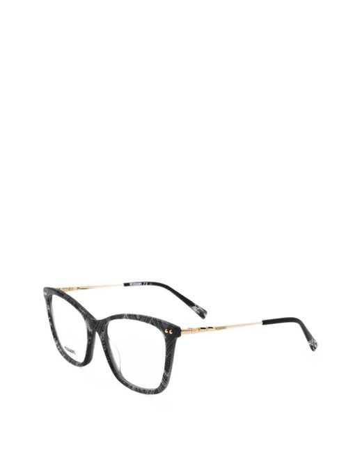 Missoni Gray Patterned Square-Frame Glasses