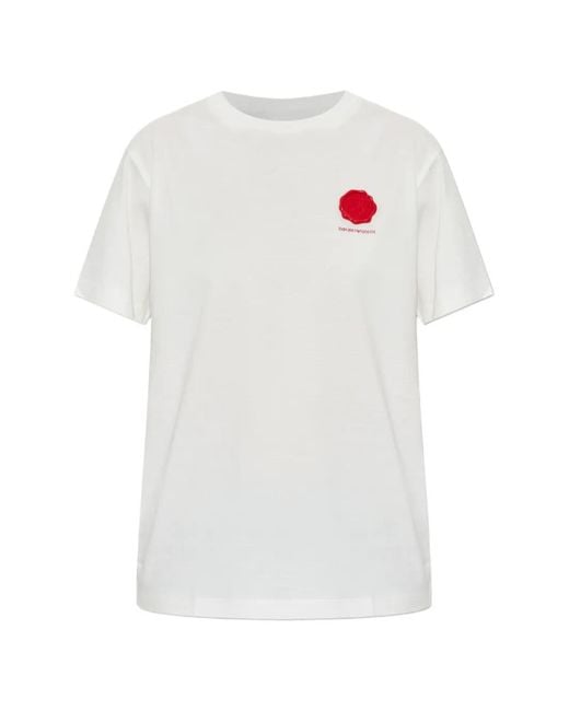 Emporio Armani White Mercerized Jersey T-Shirt Valentine's Day Capsule