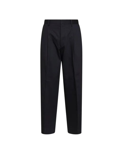 Costumein Blue Pleated Virgin Wool Trousers for men