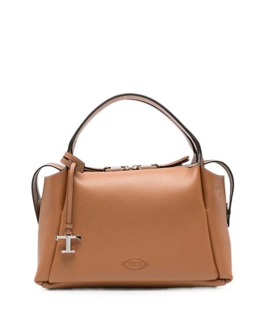 Tod's Brown T Timeless Tote Bag