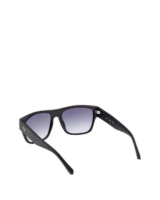 Guess Black Rectangle-Frame Gradient-Lens Sunglasses for men