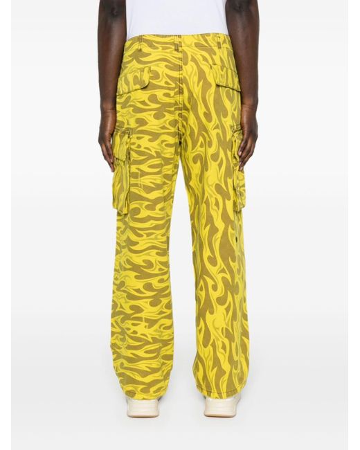 Pantalones cargo con estampado abstracto ERL de hombre de color Yellow