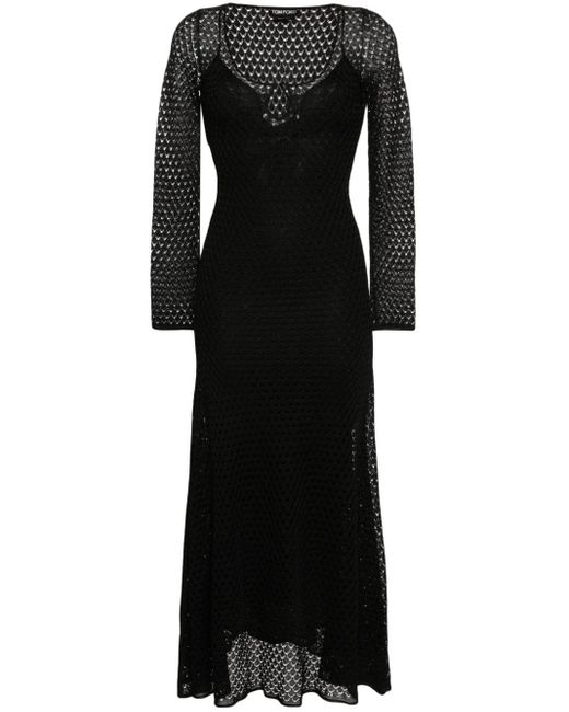 Tom Ford Black Crochet-knit Dress