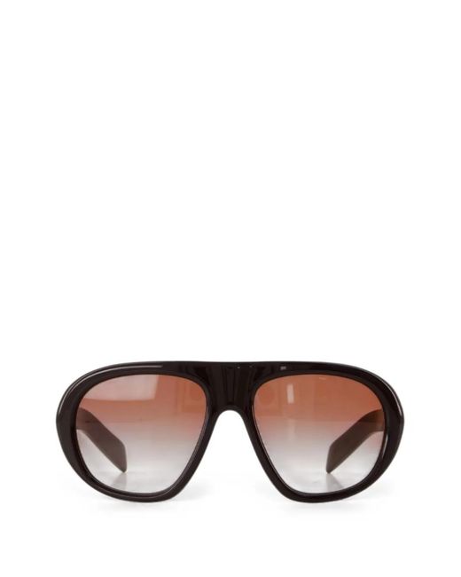 Prada Black Logo-Lettering Pilot-Frame Sunglasses