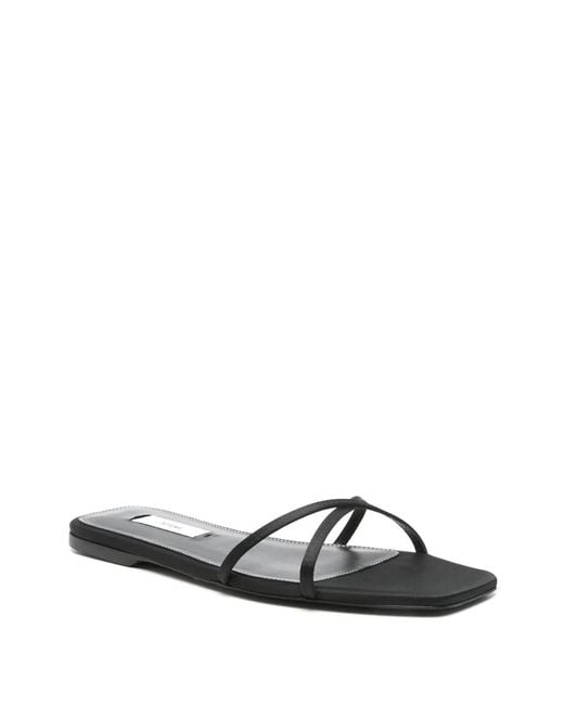 Totême Black Leather Slides