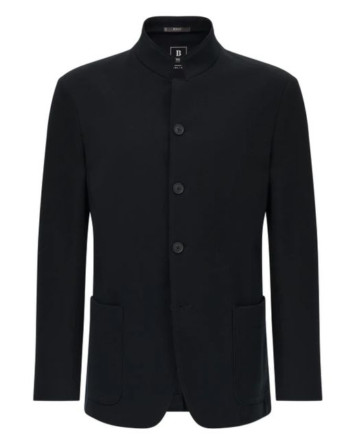 Boggi Blazer Met Opgestikte Zak En Mandarijnkraag in het Blue voor heren