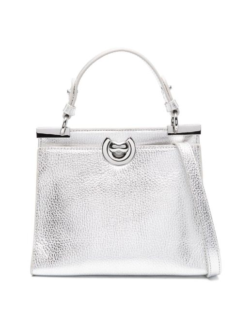 Coccinelle White Grained Leather Tote Bag