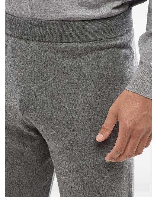 Corneliani Gray Ribbed-Waistband Track Pants for men