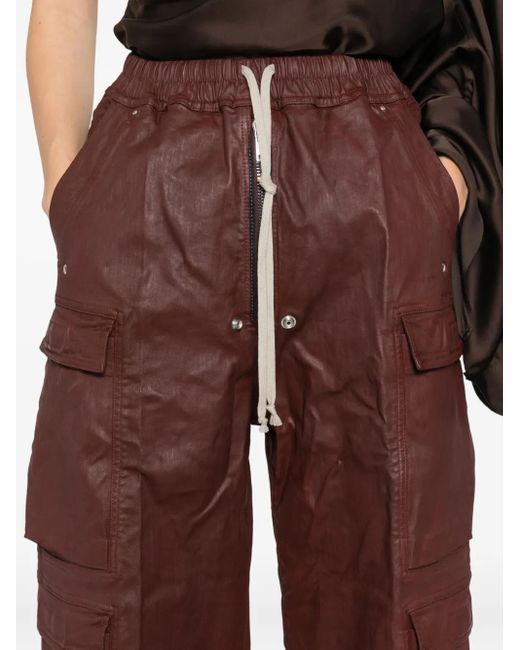 Rick Owens Purple Cargo-Pocket Drawstring Trousers