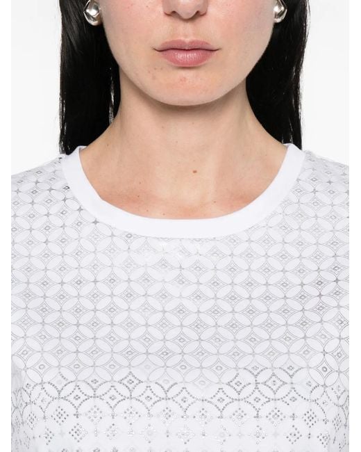 Max Mara White Geometric Pattern T-Shirt