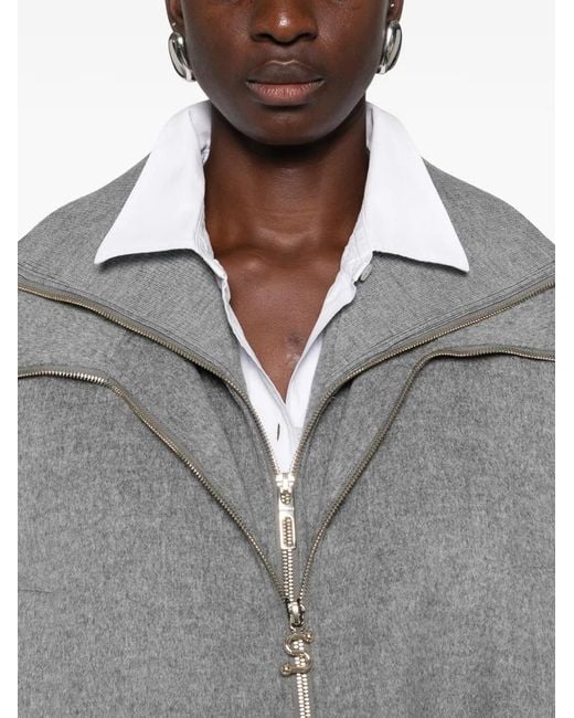 Sportmax Gray Drawstring-Hem Jacket