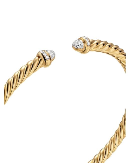David Yurman Metallic 18K Cablespira Flex Diamond Bangle