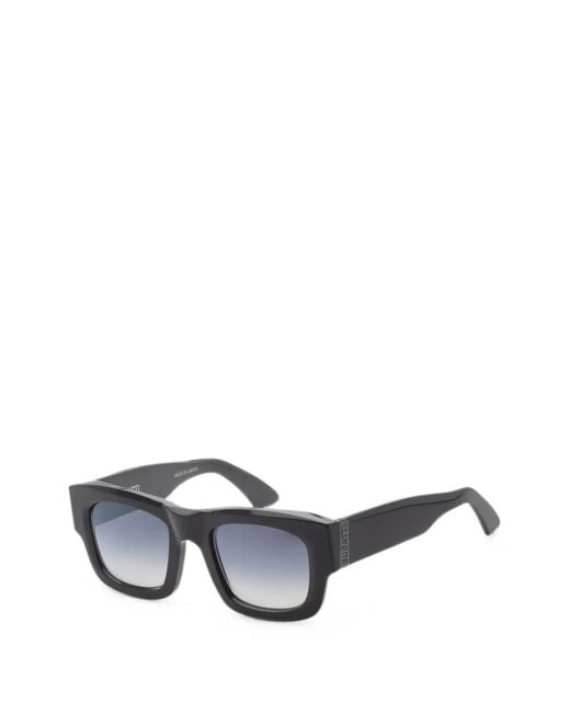 Bugatti White Lunettes De Soleil Carrées À Logo Gravé for men