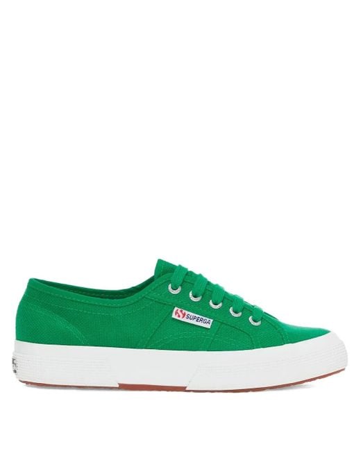 Superga Green Canvas-Sneakers mit Schnürung